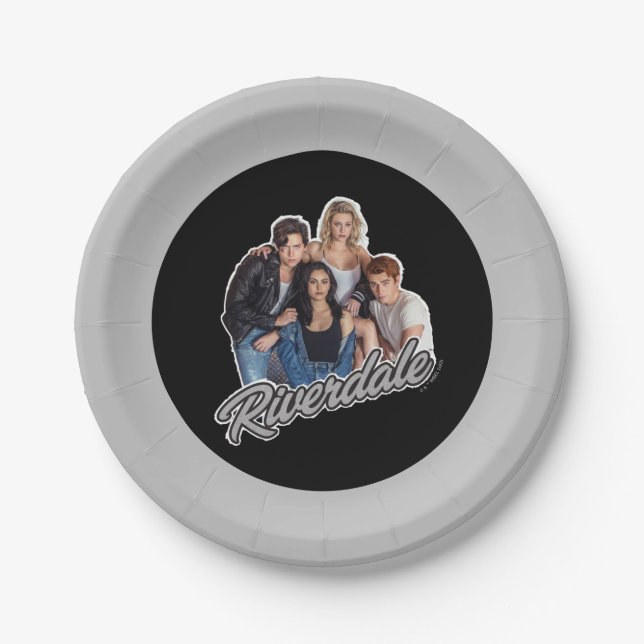 Retro Riverdale Group Graphic Paper Plate (Front)
