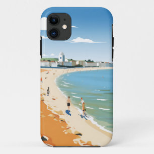 Retro Riviera: 1920s Vintage Beachscape iPhone 11 Case