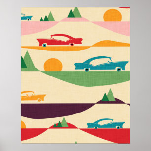 RETRO ROAD TRIP BEIGE POSTER