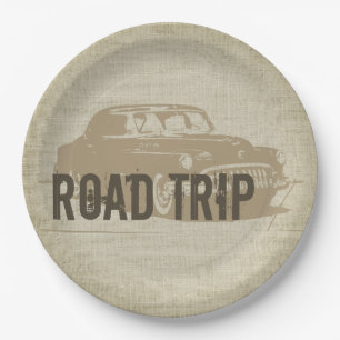 Retro Road Trip Paper Plate
