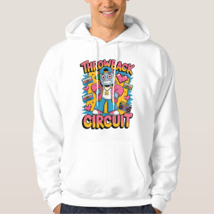 Retro Robot 90s Hip Hop Design – Fun Cartoon Throw Hoodie