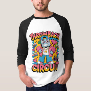 Retro Robot 90s Hip Hop Design – Fun Cartoon Throw T-Shirt