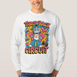 Retro Robot 90s Hip Hop Design – Fun Cartoon Throw T-Shirt
