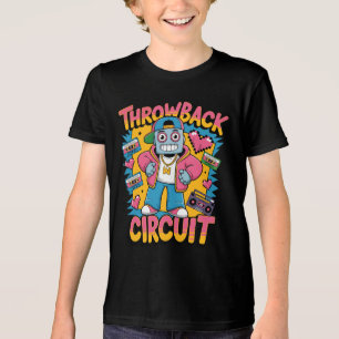 Retro Robot 90s Hip Hop Design – Fun Cartoon Throw Tri-Blend Shirt