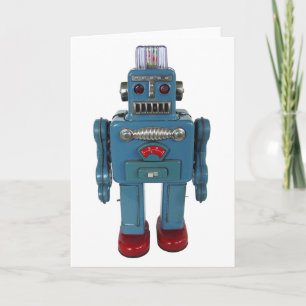 Retro Robot Blank Greeting Card