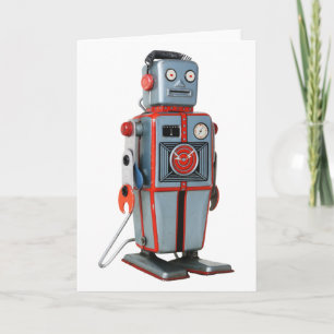 Retro Robot Blank Greeting Card