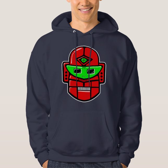 Retro Robot Head - Customised Hoodie (Front)
