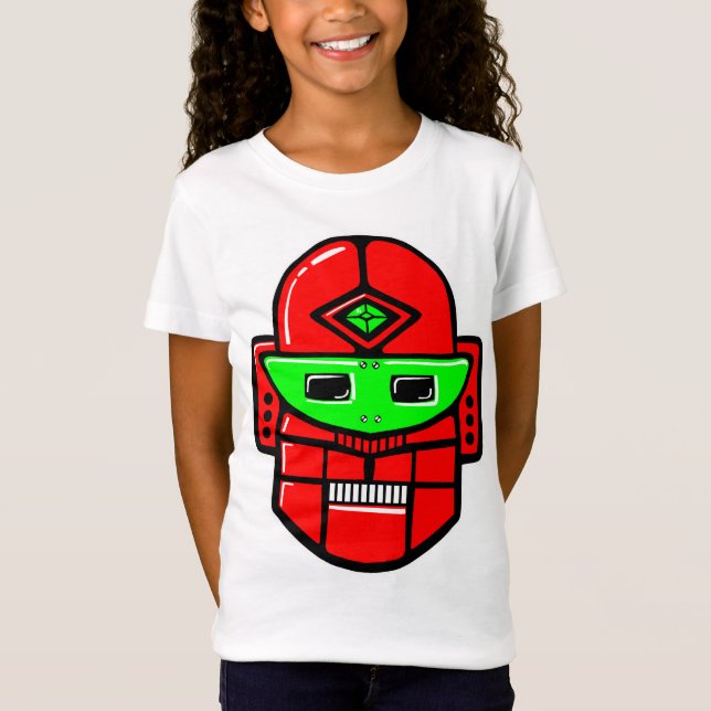 Retro Robot Head - Customised T-Shirt (Front)
