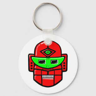Retro Robot Head Key Ring