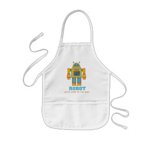 Retro Robot Kids Apron