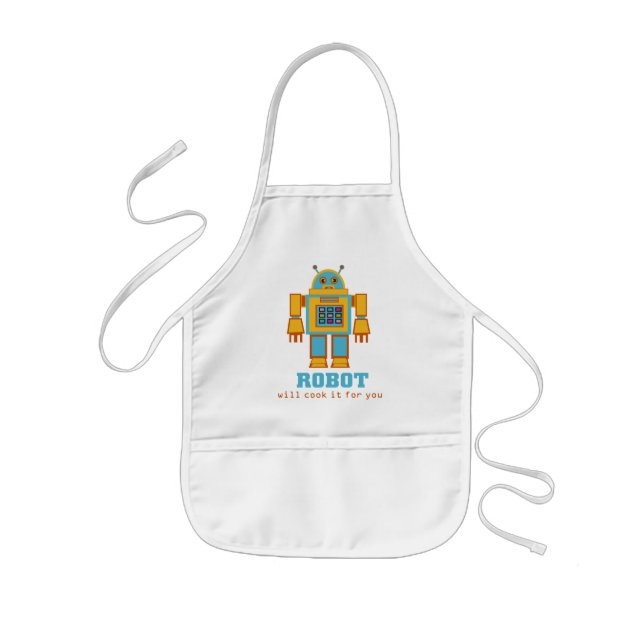 Retro Robot Kids Apron (Front)
