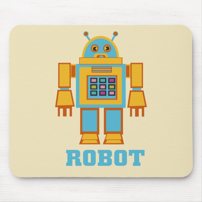 Retro Robot Mouse Mat (Front)