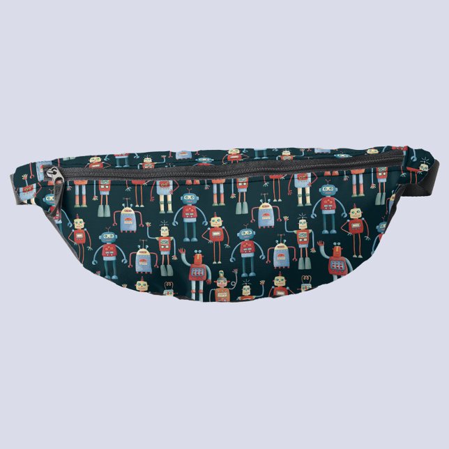 Retro Robot Pattern Bum Bags (Retro robot fun fanny pack)