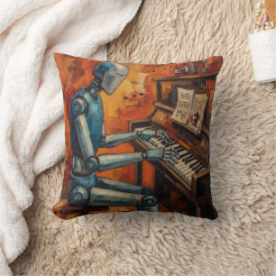 RETRO ROBOT PIANIST V EXPRESSIVE ROBOT MELODY CUSHION