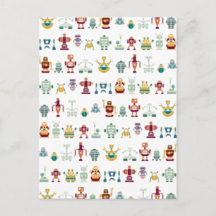 Retro robot postcard