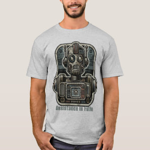 Retro Robot Resistance is Futile T-Shirt