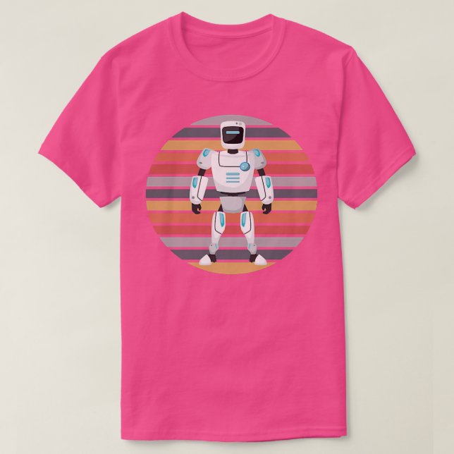 Retro Robot Robotics Science Student Robot Enthusi T-Shirt (Design Front)