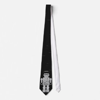 Retro Robot Silver Tie