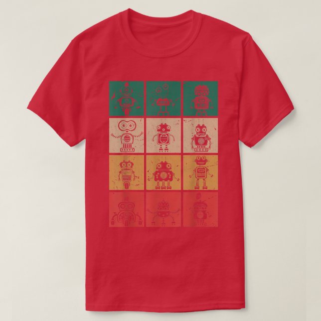 Retro Robots Evolution Robot  T-Shirt (Design Front)