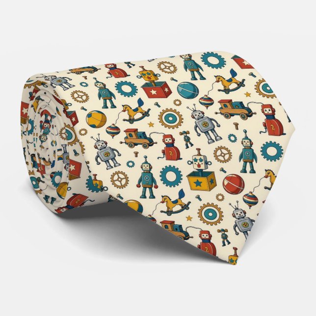 Retro Robots | STEM Tie (Rolled)