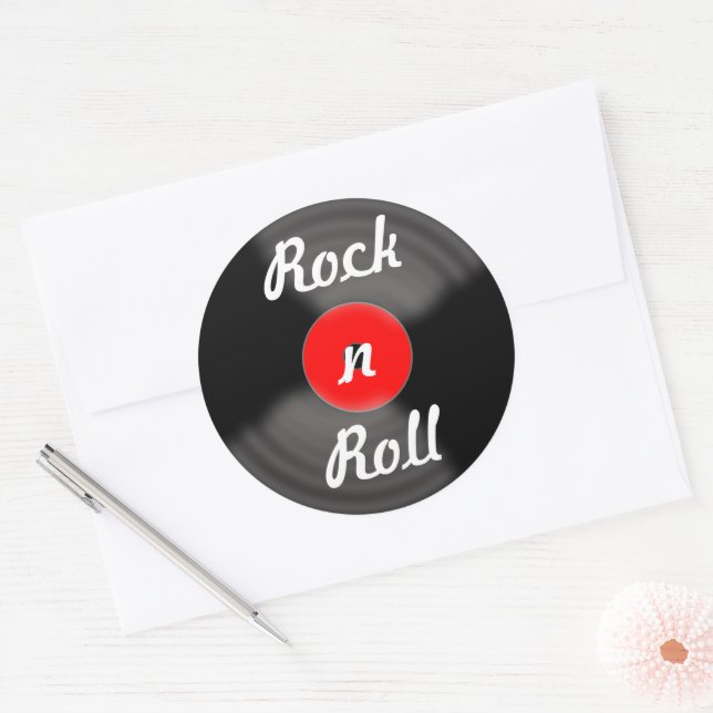 Retro Rock and Roll Vinyl Record Stickers (Envelope)