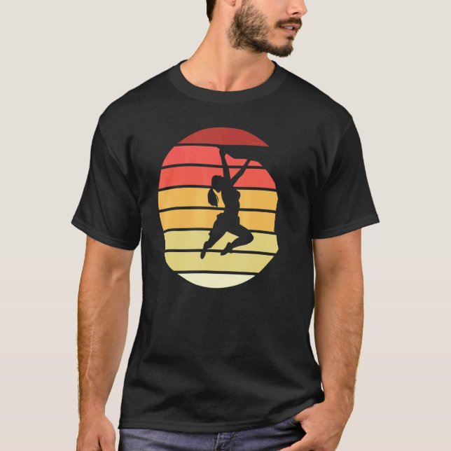 Retro Rock Climber Mountain Climbing Bouldering Fo T-Shirt (Front)