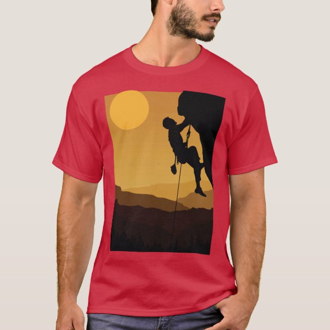 Retro Rock Climbing Bouldering 80s Mountain Rock C T-Shirt (Front)