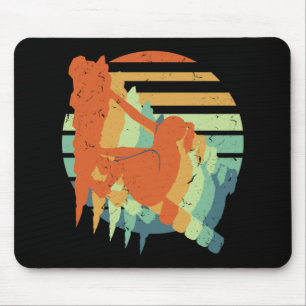 Retro Rock Climbing - Bouldering Mountain Climber Mouse Mat