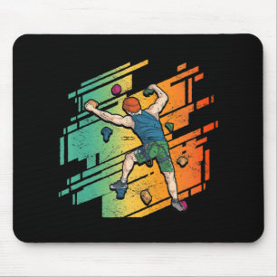 Retro Rock Climbing Bouldering Mountain Climbing Mouse Mat