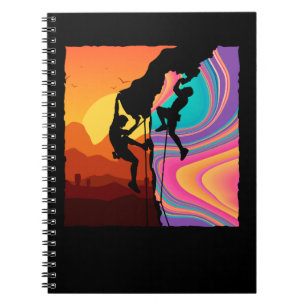 Retro Rock Climbing Bouldering Wall Climber Notebook