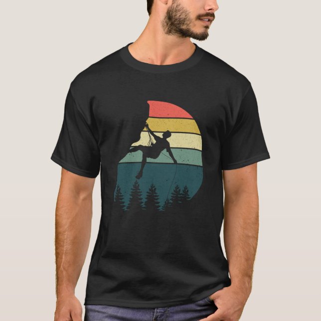 Retro Rock Climbing Climber Mountain Vintage  T-Shirt (Front)