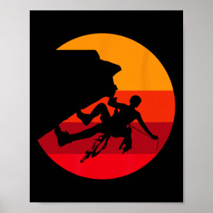 Retro Rock Climbing Gift I Vintage Climber Mountai Poster