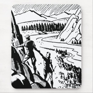 Retro Rock Climbing Mouse Mat