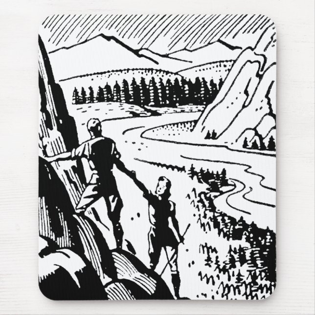Retro Rock Climbing Mouse Mat (Front)