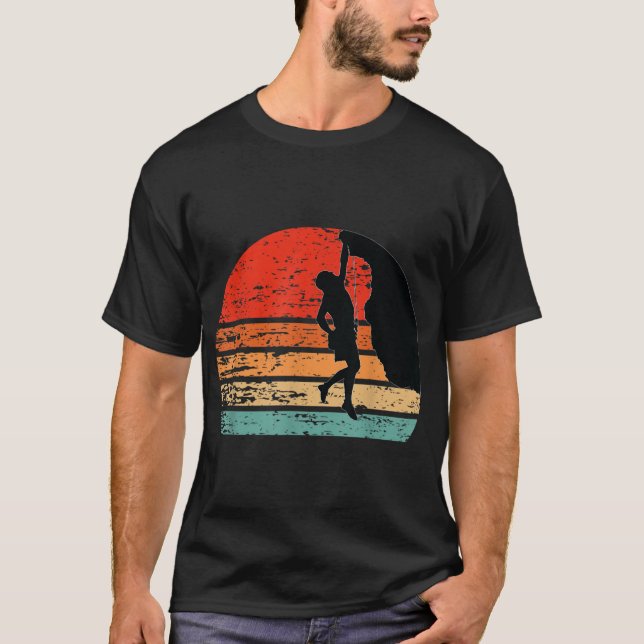 Retro Rock Climbing Vintage Climber T-Shirt (Front)
