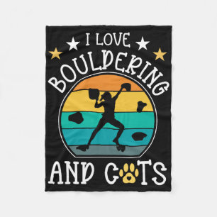 Retro Rock Climbing Vintage I Love Bouldering And Fleece Blanket