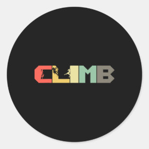 Retro Rock Climbing - Vintage Mountaineer Climb Cl Classic Round Sticker