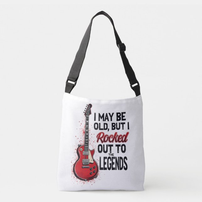 Retro Rock Guitar Classic Music Nostalgia Design Crossbody Bag (Front)