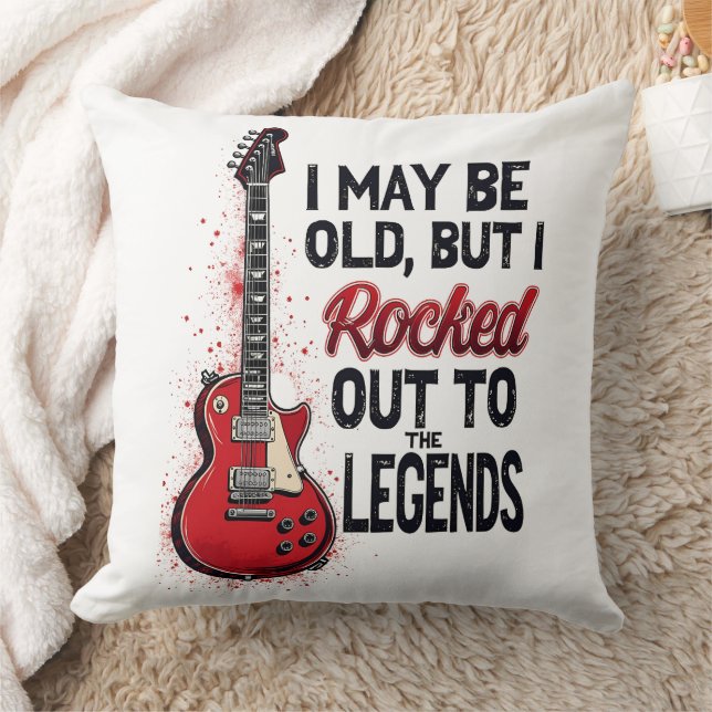 Retro Rock Guitar Classic Music Nostalgia Design Cushion (Blanket)