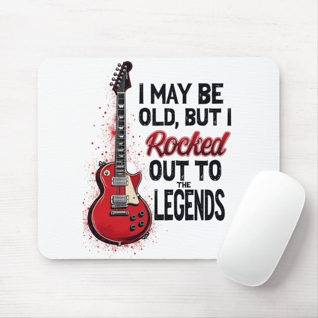 Retro Rock Guitar Classic Music Nostalgia Design Mouse Mat (With Mouse)