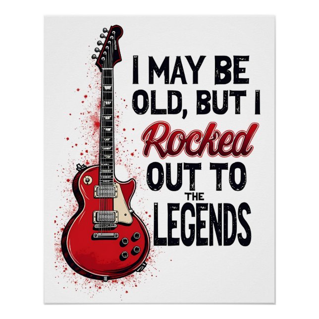 Retro Rock Guitar Classic Music Nostalgia Design Poster (Front)