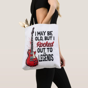 Retro Rock Guitar Classic Music Nostalgia Design Tote Bag