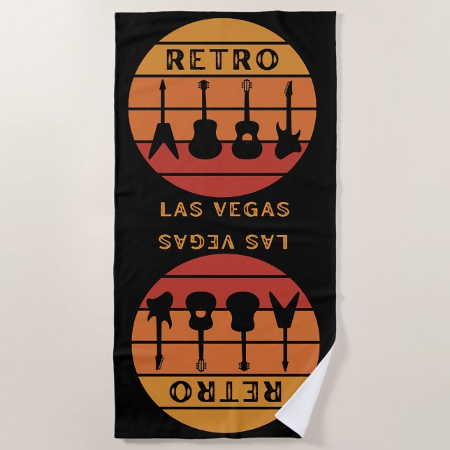 Retro rock Las Vegas Beach Towel (Front)
