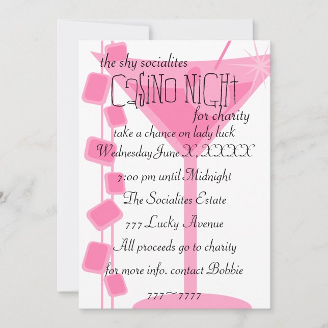 Retro Rock Martini Invitation (Front)