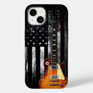 Retro Rock N Roll American Flag Guitar Case-Mate iPhone 14 Case