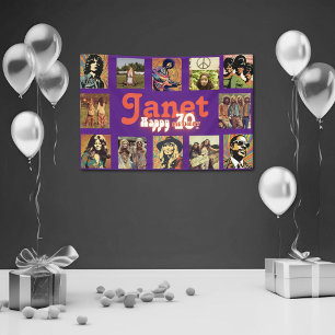 Retro Rock Photo Template 70th Birthday  Banner