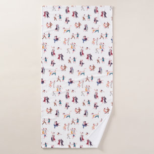 Retro Rock & Roll, Jiving, Dancing background Bath Towel