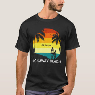 Retro Rockaway Beach Beach Vintage Surf Palm 70S V T-Shirt
