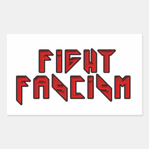 Retro Rocker - Fight Fascism Rectangular Sticker