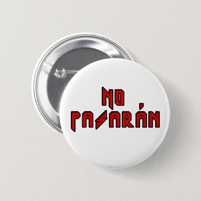 Retro Rocker - No Pasaran 6 Cm Round Badge (Front & Back)